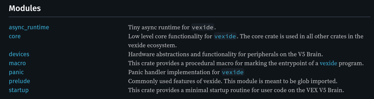 top-level modules in vexide 0.6.0